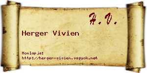 Herger Vivien névjegykártya